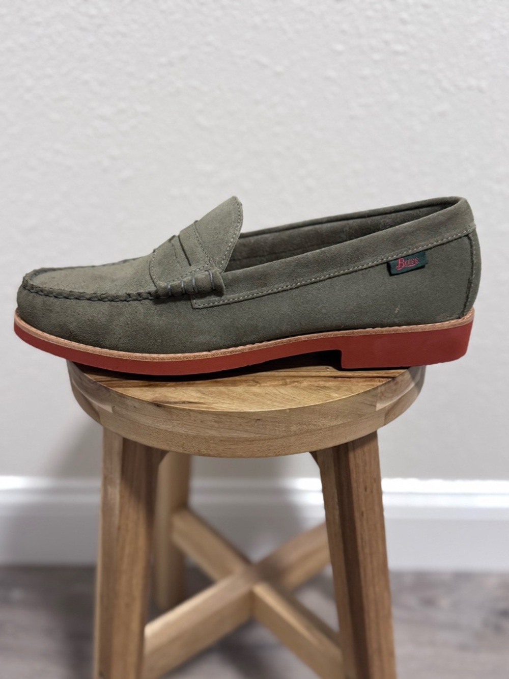 G.H. Bass Larson Buc Weejun Olive Suede Penny Loafers - Men’s 12 - NEW